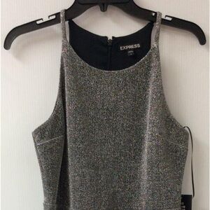 Express Black Sparkly Dress Size 8 NWT!! L: 37.5" Chest: 17.5"‎ Waist: 15" (D)